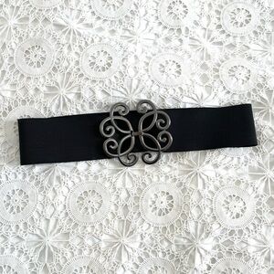 Vintage y2k goth swirl belt buckle elastic waist belt